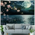 thumbnail image 4 of PRATYUS Ocean Tapestry Moon Tapestry Wall Hanging Pink Cherry Blossom Japanese Anime Scenery Tapestry for Bedroom Living Room Decor Artistic Painting, 4 of 6