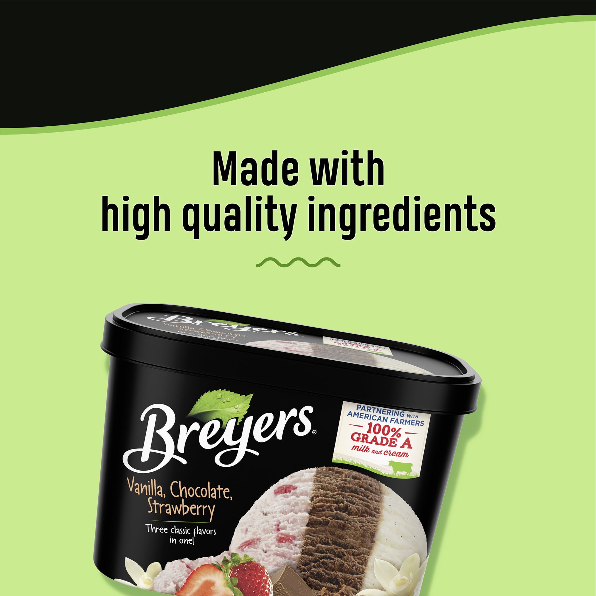 Breyers Vanilla, Chocolate, Strawberry Ice Cream Frozen Desserts, 1.5 Qt