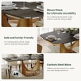 thumbnail image 6 of POVISON 94" Large Modern Dining Table for 8-10, Rectangular Matte Black Sintered Stone Dining Table with Bronze Carbon Steel Pedestal Base, 6 of 13
