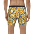thumbnail image 4 of Salouo Vintage White Yellow Sunflower Pattern Men's Boxer Briefs, Soft & Breathable Underwear Elastic Waistband Briefs for Men,1-Pack, 4 of 7