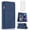 Blue, variant on Asuwish Wallet Kickstand Hard Shell Cell Phone Case with Tempered Glass Screen Protector for BLU Bold N2, Blue