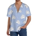 thumbnail image 3 of Honeii 's Cute Poodle Dog for men's short-sleeved button-up collared shirt featuring a pocket, perfect for beach vacations, and travel adventures., 3 of 5