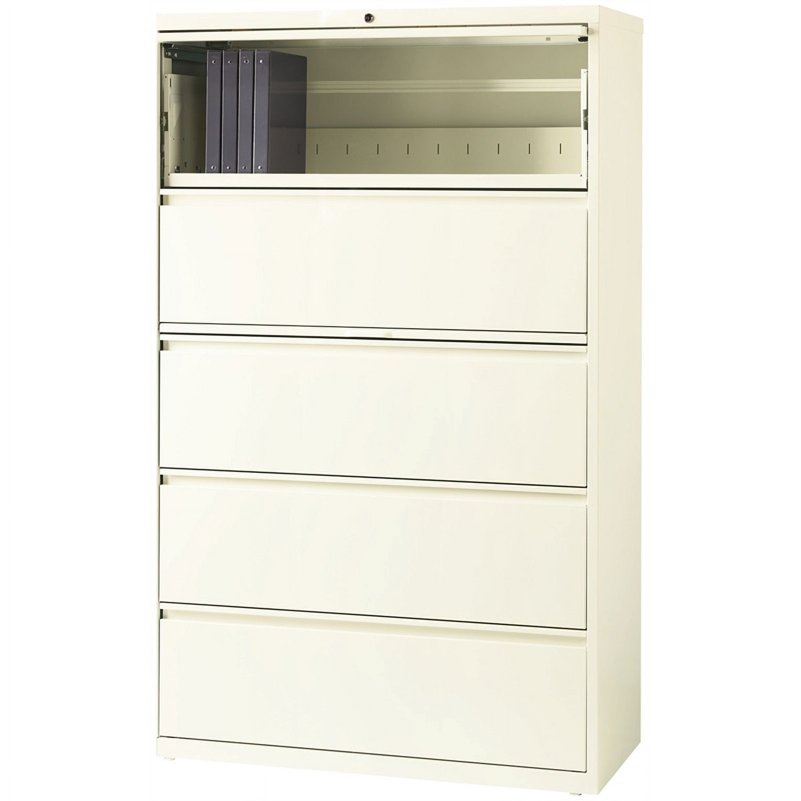 Scranton & Co 42" 5-Drawer Contemporary Metal Lateral File Cabinet in Off White - image 3 of 5