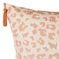 thumbnail image 2 of Jordan Manufacturing 24" x 24" Coral and Cream Leopard Animal Square Decorative Throw Pillow with Tassel Accent, 2 of 5