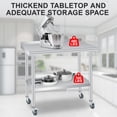 thumbnail image 6 of Studyset Stainless Steel Table for Prep & Work 30 x 24 Inch with Backsplash and 4 Caster Wheels, Commercial Heavy Duty Table with Adjustable Under Shelf for Commercial Kitchen Restaurant Busines, 6 of 8