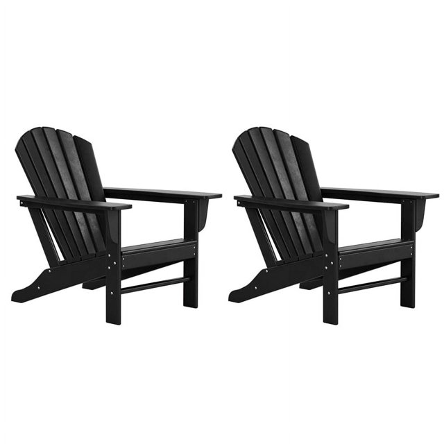Chaise Adirondack Classique d'Extérieur (Ensemble de 2) en Noir