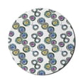 thumbnail image 1 of Colorful Mouse Pad for Computers, Strokes and Splashes Pattern Repetitive Circles Shapes on Plain Background, Round Non-Slip Thick Rubber Modern Gaming Mousepad, 8" Round, Multicolor, by Ambesonne, 1 of 2