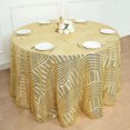 thumbnail image 5 of Efavormart 120" Gold Sparkly Sequin Geometric Tulle Round Tablecloth, 5 of 11