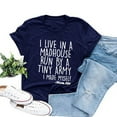 thumbnail image 3 of B91xZ T-shirt d'Été pour Femmes Manches Courtes Col Rond Imprimé, Marine m, 3 of 5