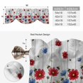 thumbnail image 6 of Tie Up Valance Curtain for Kitchen, Independence Day Blue Red Flowers Rod Pocket Short Curtains Adjustable Tie-Up Shade Valances, Daisy Bees Window Treatment for Bathroom Living Room Bedroom, 6 of 9