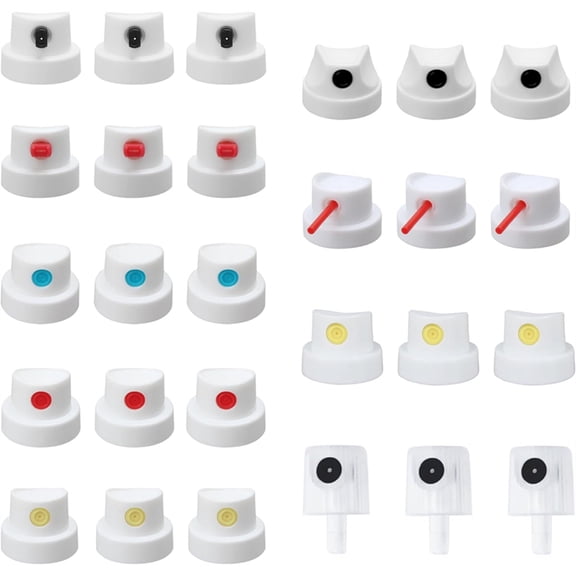 Spraying Paint Caps Variety Pack - 27 Pcs with 9 Types for Different Cans, Nozzles, and Tips