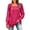 Hot Pink, variant on Women Tunic Top Square Neck Solid Color Puff Long Sleeve Gathered Cuffs Straight Hem Brushed Ribbed Knit Hip Length Patch Pockets