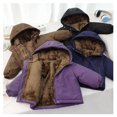 thumbnail image 4 of YunPes Toddler Boys Fleece Lined Puffer Jacket Full Zip Hooded Winter Coat with Zip Pockets Kids Windproof Warm Outerwear, 4 of 7