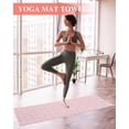 thumbnail image 2 of Pink Morocco Yoga Towel for Hot Yoga Non Slip, Geometric Leaf Diamond Lattice Abstract Yoga Mat Towel Absorbent Yoga Sweat Towels Microfiber Hot Yoga Blanket for Bikram Pilates 26"x70", 2 of 7