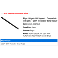 thumbnail image 2 of Right Liftgate Lift Support - Compatible with 2007 - 2009 Mercedes-Benz ML320 2008, 2 of 2