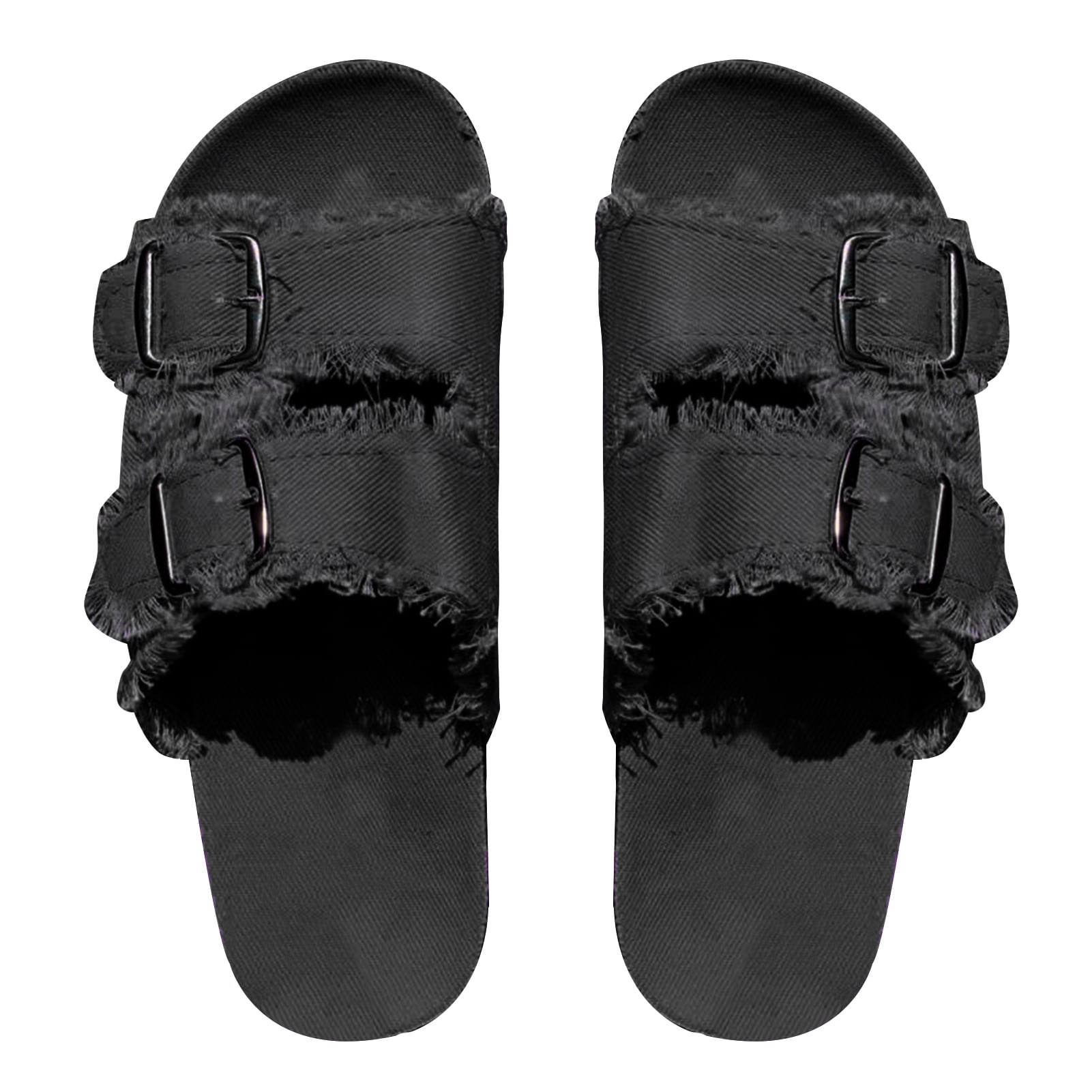 Double buckle sandals rubber outlet