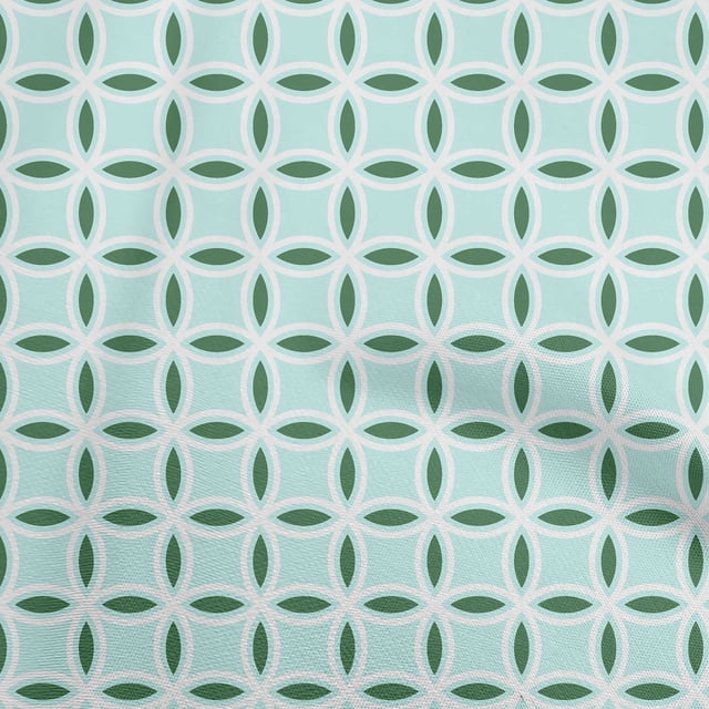oneOone Polyester Spandex Sea Green Fabric Geometric Craft Projects Decor Fabric Printed By The Yard 56 Inch Wide