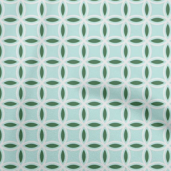 oneOone Polyester Spandex Sea Green Fabric Geometric Craft Projects Decor Fabric Printed By The Yard 56 Inch Wide