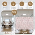 thumbnail image 6 of Farmhouse Pink Window Privacy Film, Vintage Flower Leaf Botanical Plant Static Cling UV Sun Blocking Tint Film Heat Control Windows Films for Bedroom Bathroom, Window Stickers 35.4"x78.7", 6 of 8