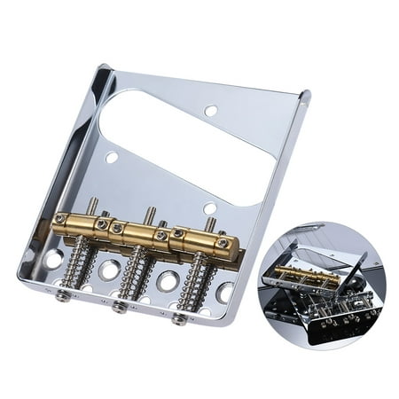 3 Copper Saddle Ashtray Bridge Tailpiece Chrome Plated for Telecaster TELE Electric Guitar Replacement Part with Screws