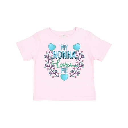 

Inktastic My Nonna Loves Me with Flowers and Hearts Gift Toddler Boy or Toddler Girl T-Shirt