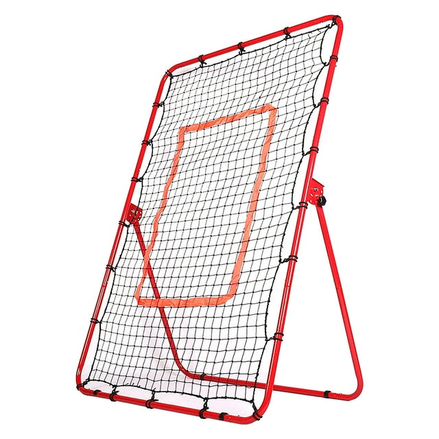 Graflsoa Filet de Rebond Réglable 6 X 4 Pieds pour Baseball et Softball pour la Pratique du Lancer et des Lancers, Filet d'Entraînement Portable avec 4 Réglages d'Angle pour Cour Arrière, Pelouse Ou Terrain de Jeu