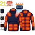 thumbnail image 2 of Chaqueta calefactable de 21 áreas para hombre, chaqueta calefactora impermeable de invierno, chaquetas para mantener el calor, parkas, abrigo, chaleco calefactable táctico, 2 of 5