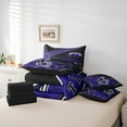 thumbnail image 5 of Manfei Baltimore Bedding Comforter Set 7pcs,Football City Queen Bedding Sets,Purple Helmet Queen Sheet Sets,Super Cozy Room Decor Reversible, 5 of 7
