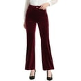 thumbnail image 5 of Allegra K Women's Sparkle Velvet Elastic High Waist  Flare Leg Pants, 5 of 6