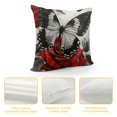 thumbnail image 4 of Creowell Flower Throw Pillow Covers Red Rose Gray Black Decorative Pillow Covers Couch Bed Sofa Floral Square Pillow Cover Red Black Farmhouse Pillow Case Spring Summer,Multi-Size, 4 of 5