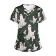 thumbnail image 3 of Tops Cortos para las Mujeres, Halloween Impreso en Cuello en V con Bolsillo, Moda Casual Manga Corta, 3 of 5