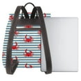 thumbnail image 3 of Balery Cute Red Crabs With Nautical Mochila de Cuero para Mujeres, Gran Capacidad, Bolsa de Viaje Multifuncional, Mochila de Cuero y Bolsa de Hombro para Mujeres, 3 of 4