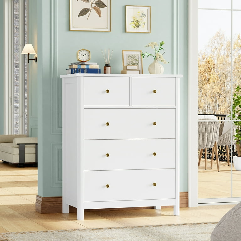 Homfa Kids Dresser of 5 Drawers, Dresser Chest with Easy Pull Handle for Bedroom, Living Room, White Finish, Girl's, Size: 29.5L x 15.7W x 37H Homfa Kids Dresser of 5 Drawers, Dresser Chest with Easy Pull Handle for Bedroom, Living Room, White Finish, Girl's, Size: 29.5L x 15.7W x 37H