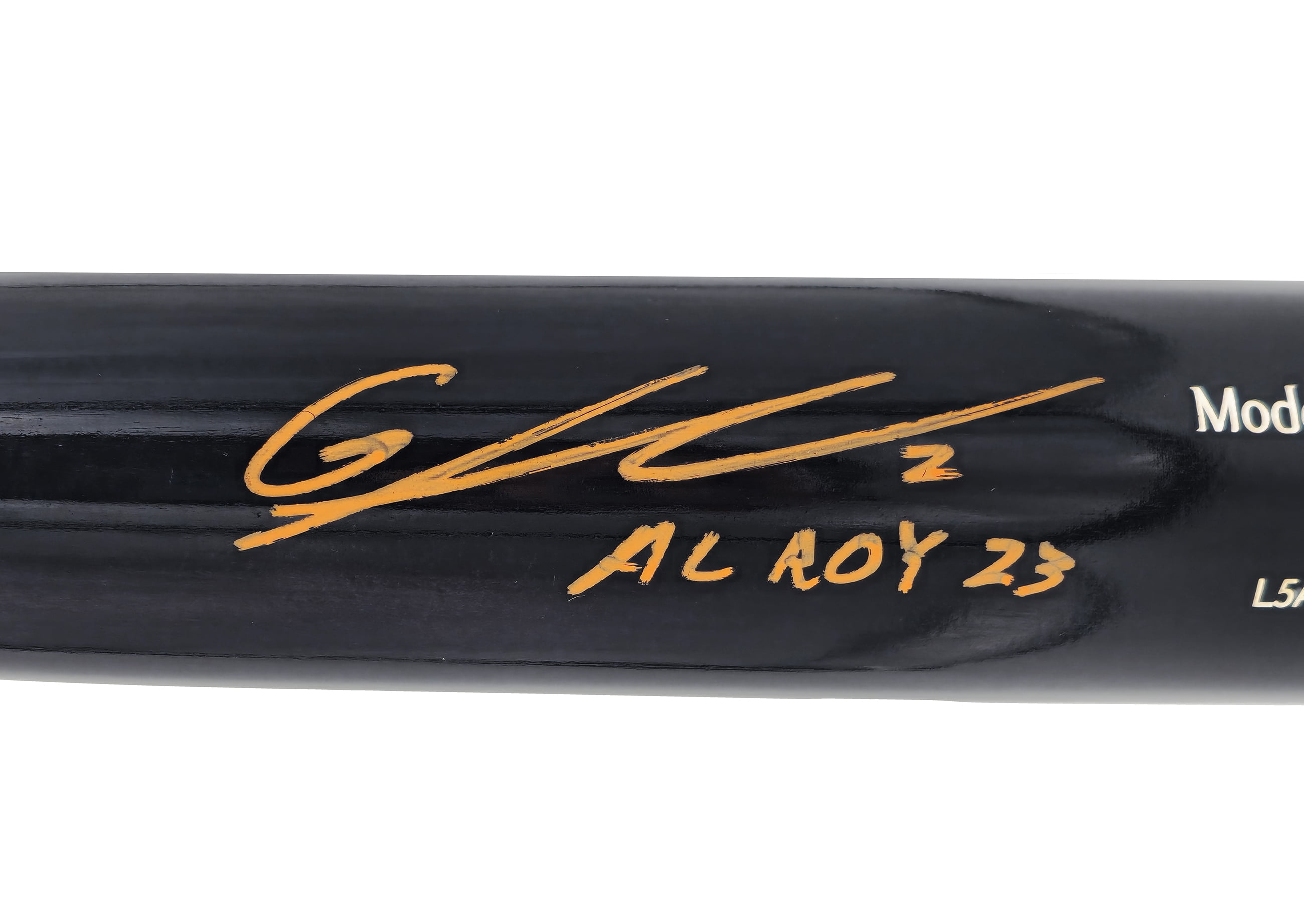 Gunnar Henderson Autographed Black Chandler Player Model Baseball Bat Baltimore Orioles "AL ROY 23" Beckett BAS Witness 225828