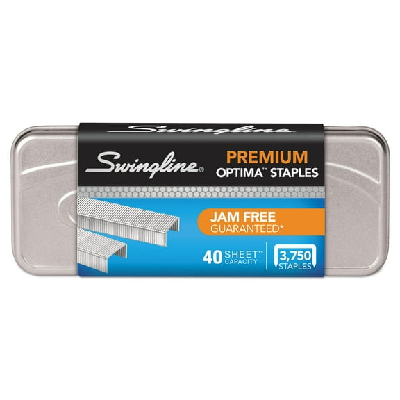 Swingline Optima Premium Staples, 1/4" Leg Length, 210 Per Strip, 3750 Per Box