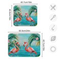 thumbnail image 3 of Flamingo Tropical Palm Tree Sea Dish Drying Mats Kitchen Mat Microfiber Counter Absorbent Dish Pad Drainer Rack 16"x18", 3 of 7