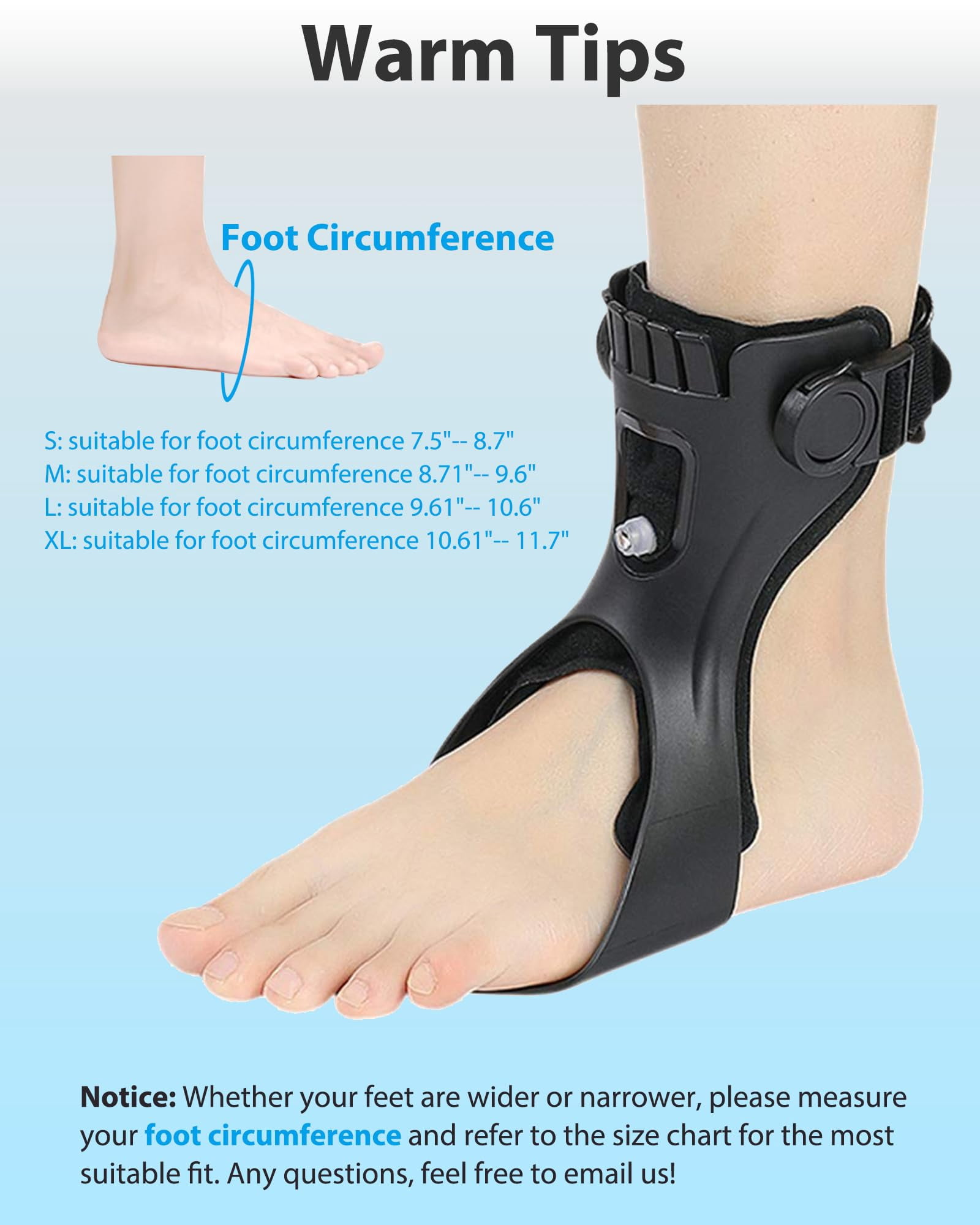 Lohol Professional AFO Drop Foot Brace, Lightweight Ankle Foot Orthosis for Walking Support, Men & Women, L - Right