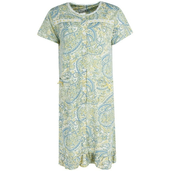CTM Paisley Short Sleeve Duster Sleep Gown (Women)