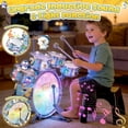 thumbnail image 5 of Caunedy Upgraded Toddler Light Jazz Drum Set, Musical Kid Drum Set with Stool, Pedal & Drumsticks, Birthday Gifts for 3-8 Boys Girls, 5 of 8