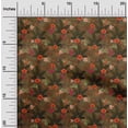 thumbnail image 2 of oneOone Velvet Dark Olive Green Fabric Florals Craft Projects Decor Fabric Printed By The Yard 58 Inch Wide, 2 of 4