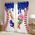 thumbnail image 2 of Erosebridal Teens Sport Baseball Black Out Curtains,Ice Cream Drip Dessert Curtains Pack of 2 (42x63 Each) For Boys Girls,Blue Pink, 2 of 6