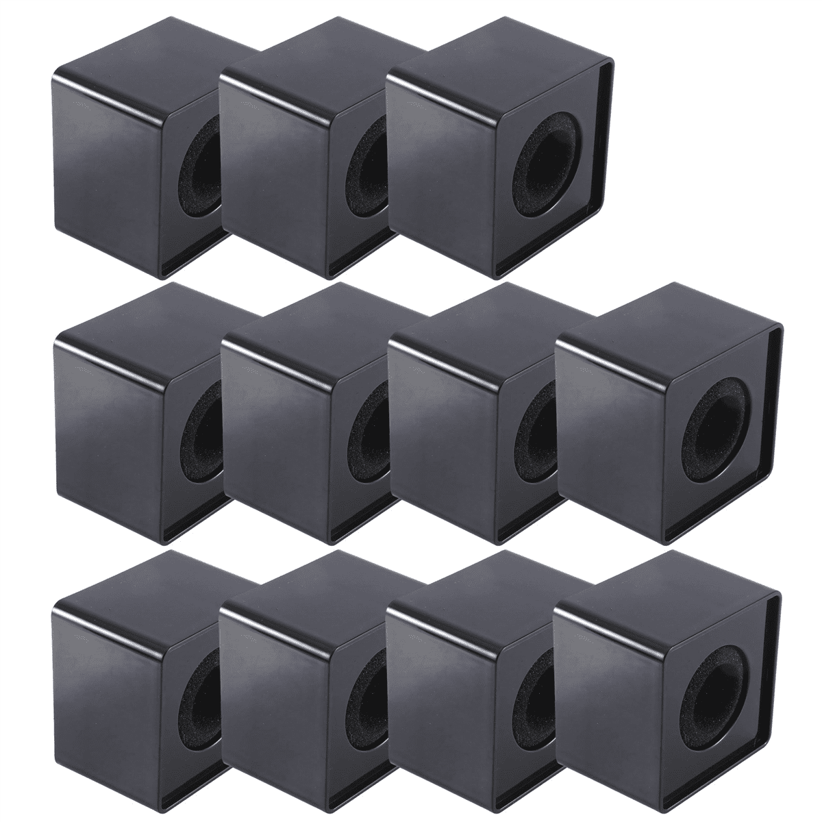 10Pcs Microphone MarkFlag Mic Station-Cube Square Interview Box Stand Flags Shaped Holder Reporter Injection,Black,10 * Microphone Marker,Black
