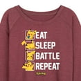 thumbnail image 3 of Pokémon - Eat Sleep Battle Repeat - Women's Lightweight French Terry Long Sleeve Shirt, 3 of 5