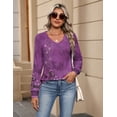 thumbnail image 6 of Zeagoo Womens Tops Long Sleeve Shirts V Neck Trendy Tee Pleated Tshirts Loose Tunic Work Clothes, 6 of 7