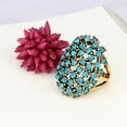 thumbnail image 3 of AYYUFE Luxury Oval Colorful Rhinestone Inlaid Women Finger Ring Party Jewelry Gift Alloy, Rhinestone Blue, 3 of 7