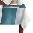 thumbnail image 4 of Teal Geometric Table Cloth Waterproof Tablecloths, Vintage Oil Painting Contemporary Tablecloth Dining Table Cover for Kitchen Party Tabletop Outdoor, Rectangle Tablecloth 60x102 Inch, 4 of 9