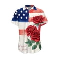 thumbnail image 4 of Mutghys Button up Shirt Women Independence Day Printed Lapel Short Sleeve Shirts Lightweight Breathable Relaxed 250th Anniversary USA Casual Shirts, 4 of 5