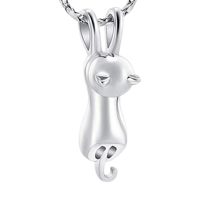 Collar con colgante de gato Sunnimix Joyería conmemorativa de cenizas Plata