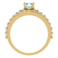 thumbnail image 4 of Clara Pucci 18K Yellow Gold Emerald Cut 0.5Ct Natural Sky Blue Topaz Engagement Ring + Matching Band - Luxury Box Included, 4 of 7