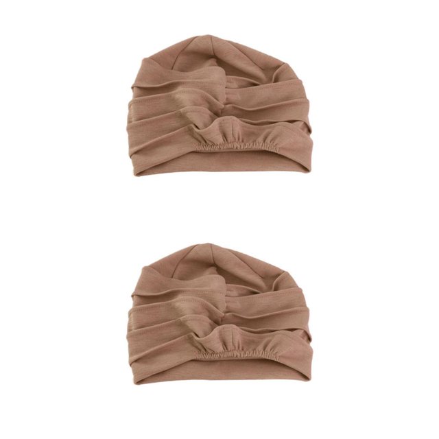mmirethe Bonnet de Nuit en Coton Doux et Extensible pour la Perte de Cheveux Café 56-58cm 2Set